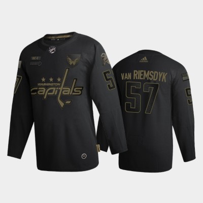 Washington Washington Capitals #57 Trevor van Riemsdyk Adidas 2020 Veterans Day Authentic NHL Jersey Black